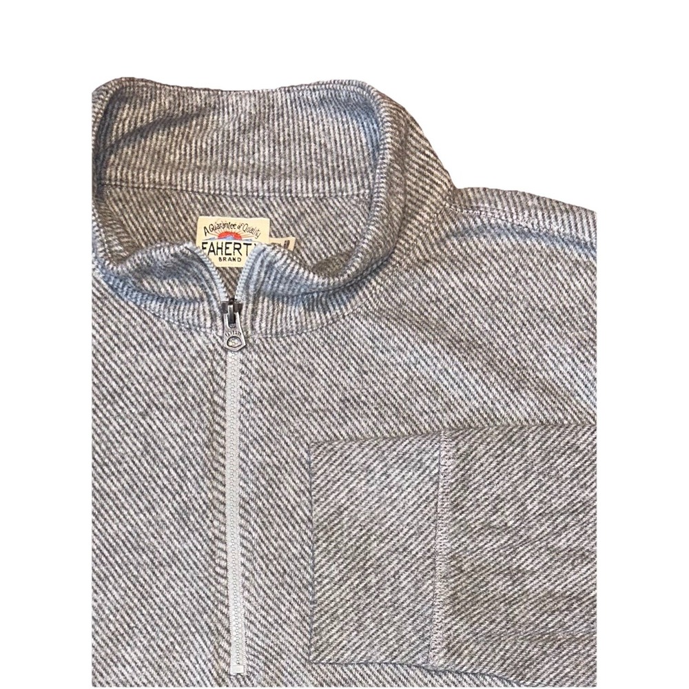 Faherty Legend Sweater Quarter Zip Mens L‎ Heather Grey Lightweight Pullover